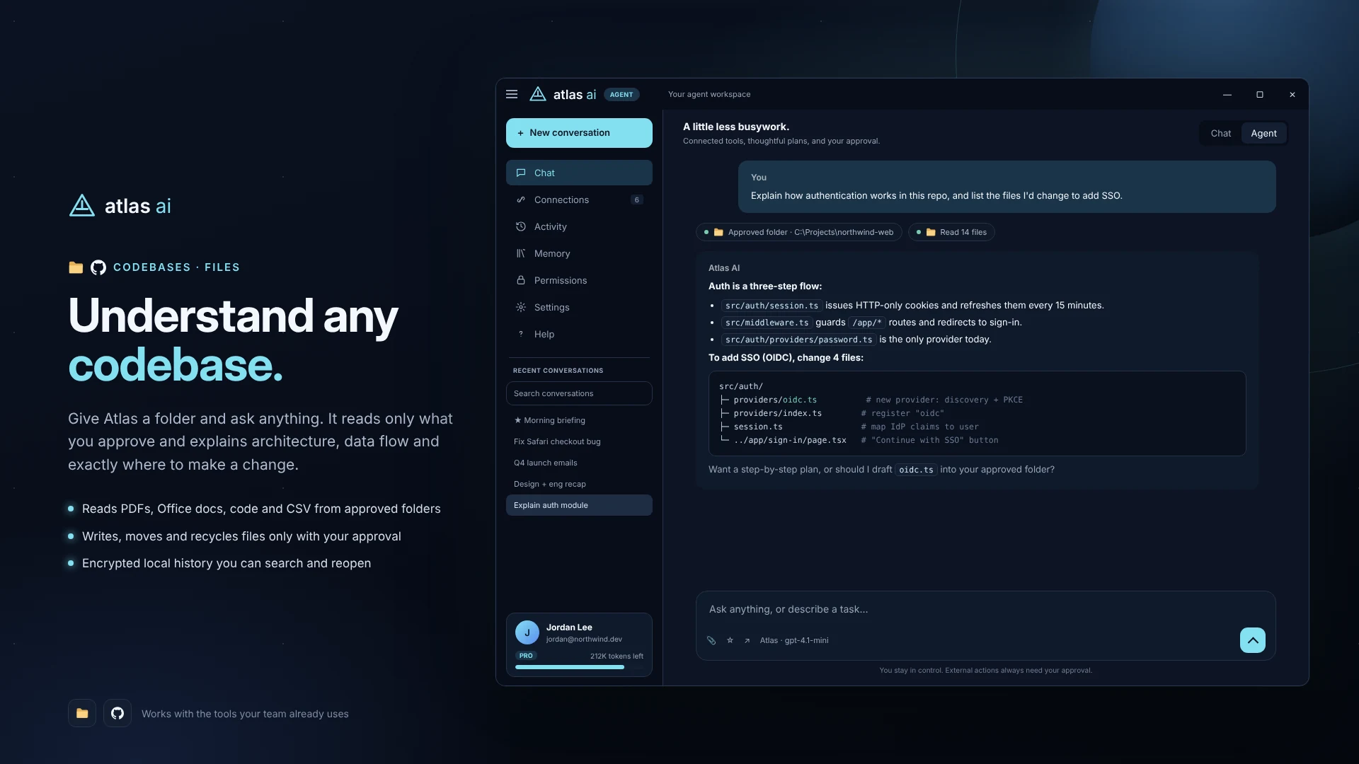 Atlas explaining repository authentication from approved files